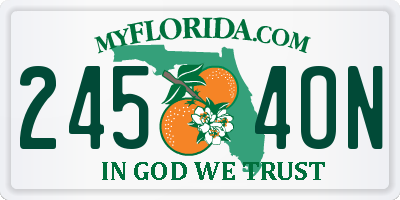 FL license plate 2454ON