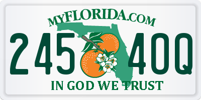 FL license plate 2454OQ