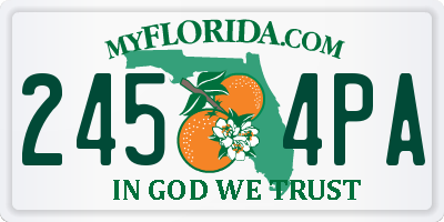 FL license plate 2454PA