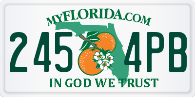 FL license plate 2454PB