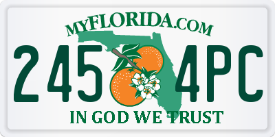FL license plate 2454PC
