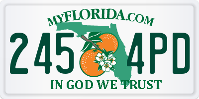 FL license plate 2454PD