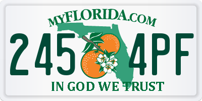 FL license plate 2454PF