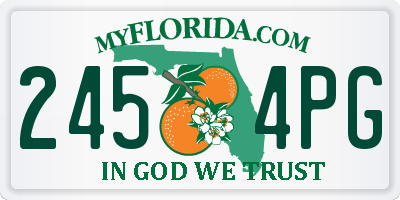 FL license plate 2454PG