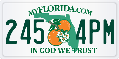 FL license plate 2454PM