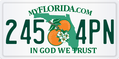 FL license plate 2454PN