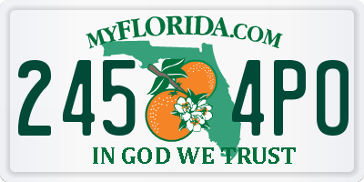 FL license plate 2454PO
