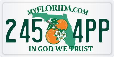 FL license plate 2454PP
