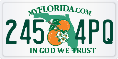 FL license plate 2454PQ