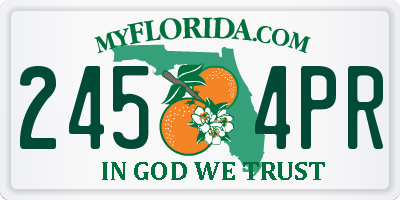 FL license plate 2454PR