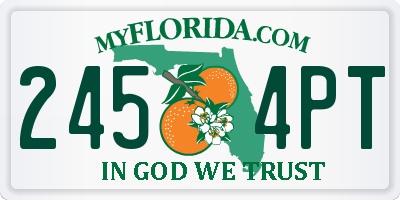 FL license plate 2454PT