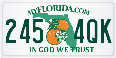 FL license plate 2454QK