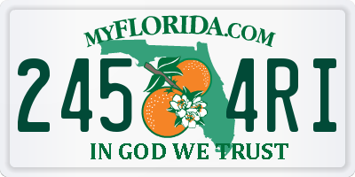FL license plate 2454RI