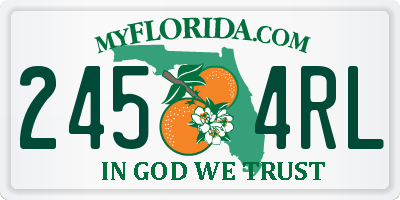FL license plate 2454RL