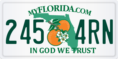 FL license plate 2454RN