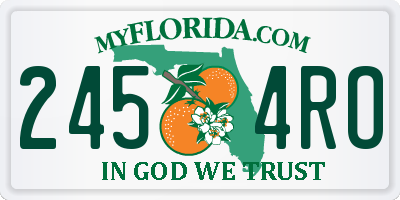FL license plate 2454RO