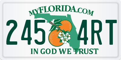 FL license plate 2454RT