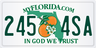 FL license plate 2454SA