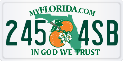FL license plate 2454SB