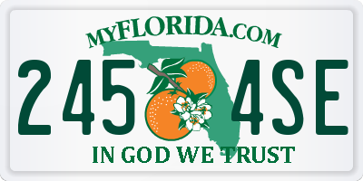 FL license plate 2454SE