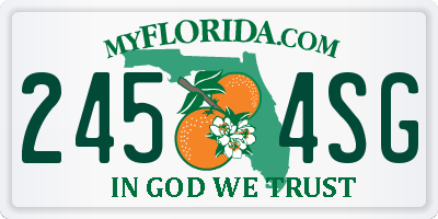 FL license plate 2454SG