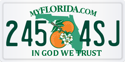 FL license plate 2454SJ