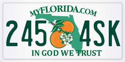 FL license plate 2454SK