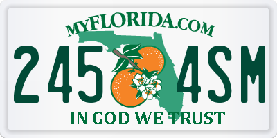 FL license plate 2454SM