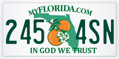 FL license plate 2454SN
