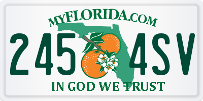 FL license plate 2454SV