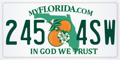 FL license plate 2454SW