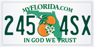 FL license plate 2454SX