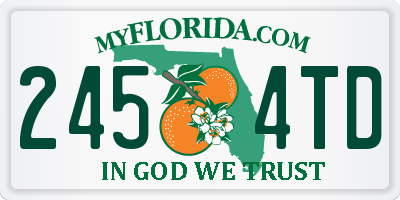 FL license plate 2454TD