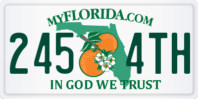 FL license plate 2454TH