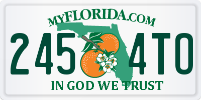 FL license plate 2454TO