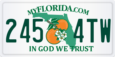 FL license plate 2454TW