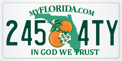 FL license plate 2454TY