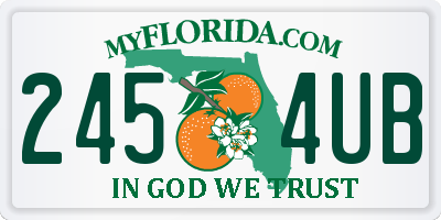 FL license plate 2454UB