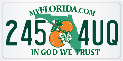 FL license plate 2454UQ