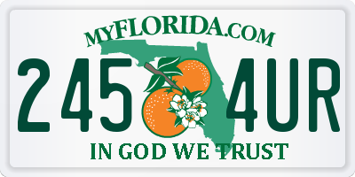 FL license plate 2454UR