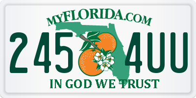 FL license plate 2454UU