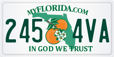 FL license plate 2454VA