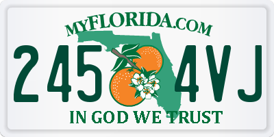 FL license plate 2454VJ
