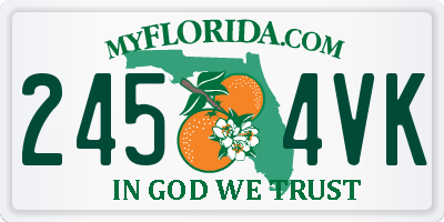 FL license plate 2454VK