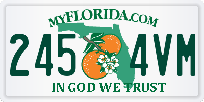FL license plate 2454VM