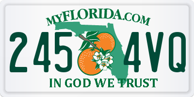 FL license plate 2454VQ