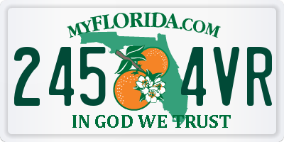 FL license plate 2454VR
