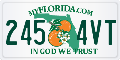 FL license plate 2454VT