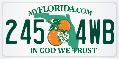 FL license plate 2454WB