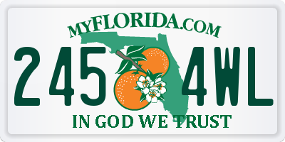 FL license plate 2454WL